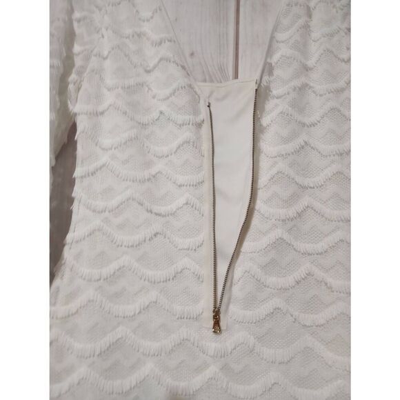 Guess Dress Ladies 6 White Lace Bodycon Sheer Sleeves - Picture 6 of 9